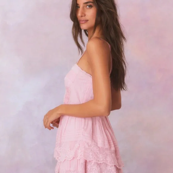 LoveShackFancy 'Nerida' Mini Dress in Pink (NWT) - Picture 9 of 13